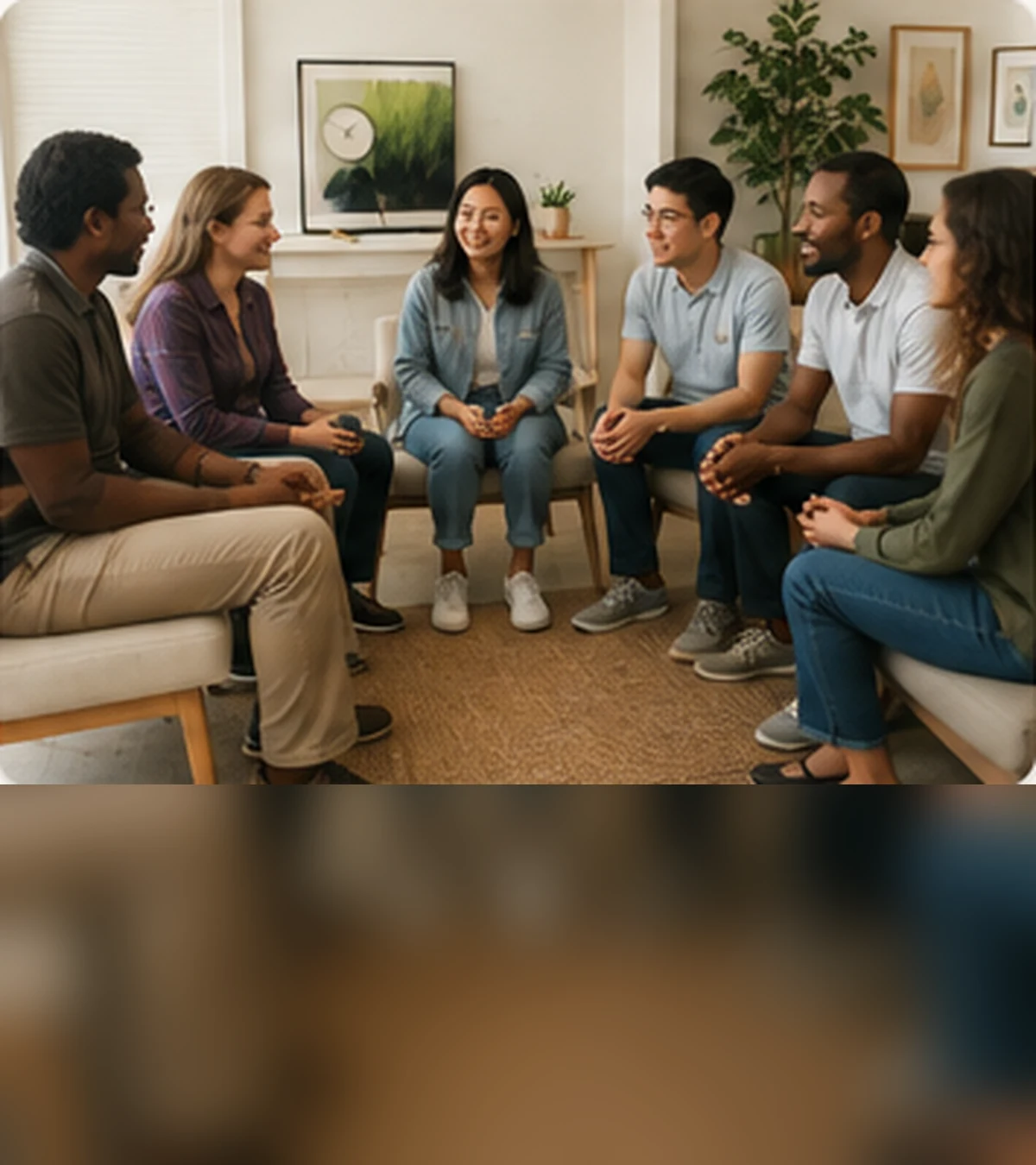 People gathered in a warm Homeward Circle conversation
