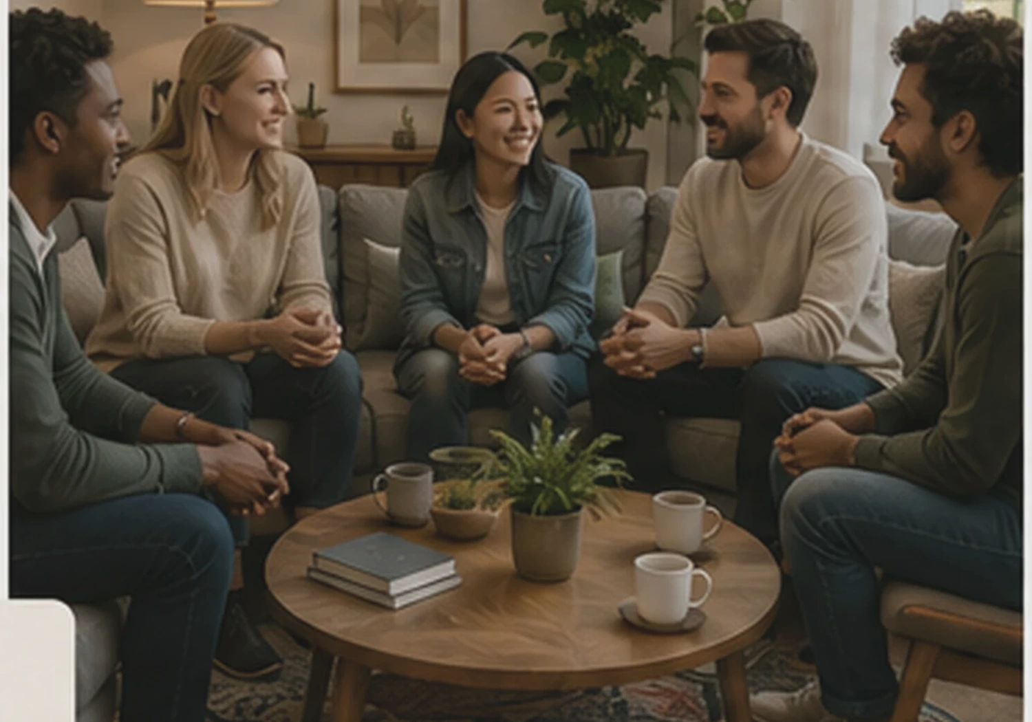 Friends sharing conversation in ordinary life
