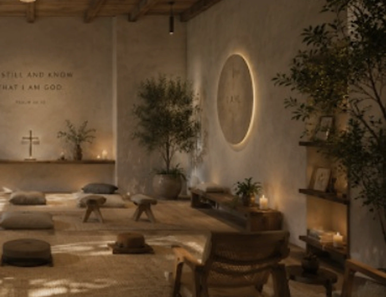 A quiet room with warm light and space to reflect