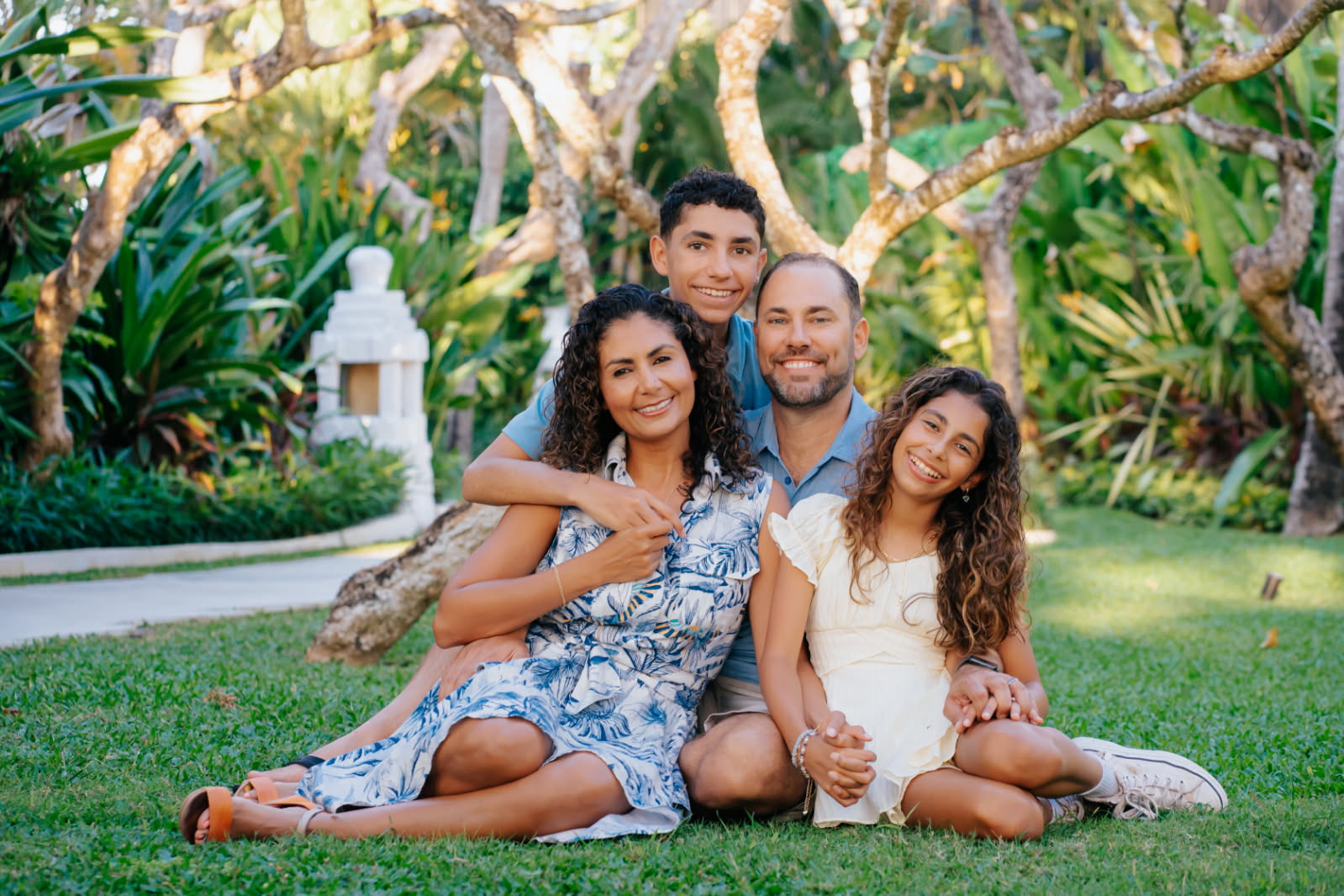 The Pennington family together outdoors
