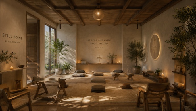 Concept rendering of a future Still Point meditation room